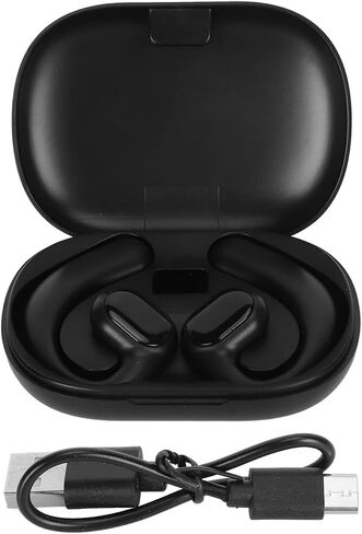 Clip On Real Time Translation Earbuds with APP, Stereo System Power Display 144 Languages Translation Earphone Supports Music and Talk, for Business Travel Learning (Black) in Saudi Arabia