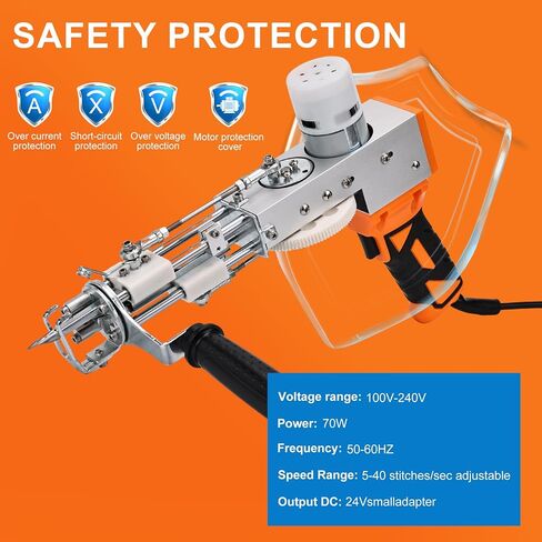 zowwfast Rug Tufting Gun Starter Kit مع ماكينة تشذيب السجاد، 2 في 1 قطع كومة حلقة كومة البساط عدة Tufting Kit، قبضة عدم الانزلاق السجاد Tufting Gun Kit مع شاشة رقمية للتحكم في السرعة، آلة صنع السجاد والقماش in Kuwait