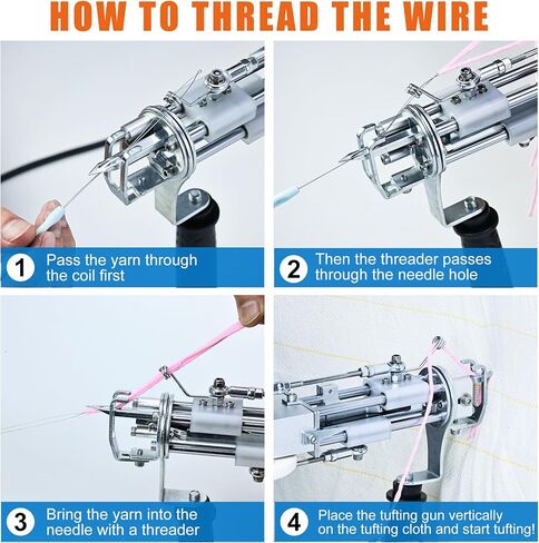 zowwfast Rug Tufting Gun Starter Kit مع ماكينة تشذيب السجاد، 2 في 1 قطع كومة حلقة كومة البساط عدة Tufting Kit، قبضة عدم الانزلاق السجاد Tufting Gun Kit مع شاشة رقمية للتحكم في السرعة، آلة صنع السجاد والقماش in Kuwait
