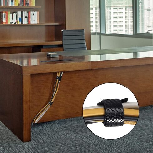 Desk Grommet, 2 Pcs Desk Cable Grommets, Desk Wire Grommets, 160mm Black Metal Rectangle Desk Table Cord Wire Inserts Cable Hole Cover Grommet with Brush for Computer Table Desk Wire in Kuwait
