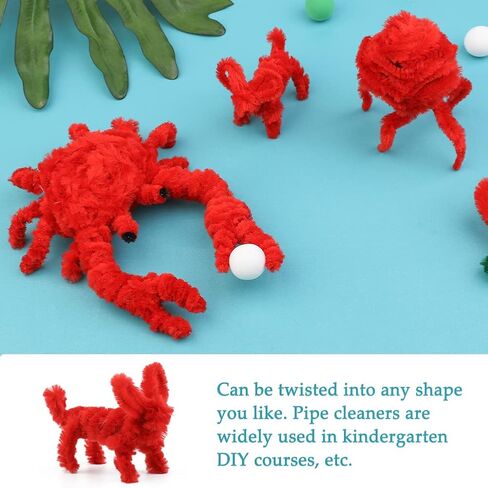 100 PCS Pipe Cleaners Chenille Stem, Bump Chenille Stems Pipe Cleaner, Red Pipe Cleaners Crafts Supplies for DIY Arts Crafts Decorations (Red) in Saudi Arabia