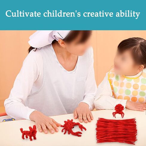100 PCS Pipe Cleaners Chenille Stem, Bump Chenille Stems Pipe Cleaner, Red Pipe Cleaners Crafts Supplies for DIY Arts Crafts Decorations (Red) in Saudi Arabia