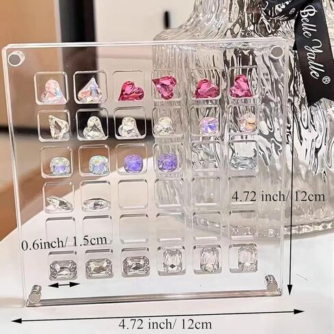 Acrylic Magnetic Seashell Display Box,Transparent Acrylic Seashell Storage Box Display Box,5" X 5"Acrylic Magnetic Seashell Box, Organizer Box for Bead, Nail, Jewelry（36 Square Grids） in Kuwait