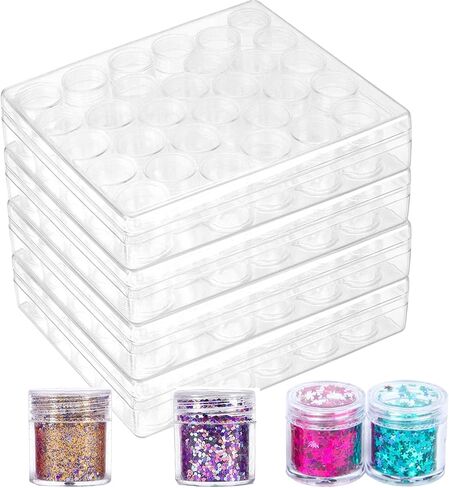 ZEONHEI 4 Pack 30 Grids Diamond Painting Bead Storage Containers, Clear Bead Organizers and Storage, Bead Containers Glitter Organizers for Diamond Art Supplies in Saudi Arabia