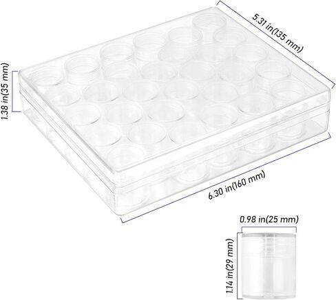 ZEONHEI 4 Pack 30 Grids Diamond Painting Bead Storage Containers, Clear Bead Organizers and Storage, Bead Containers Glitter Organizers for Diamond Art Supplies in Saudi Arabia