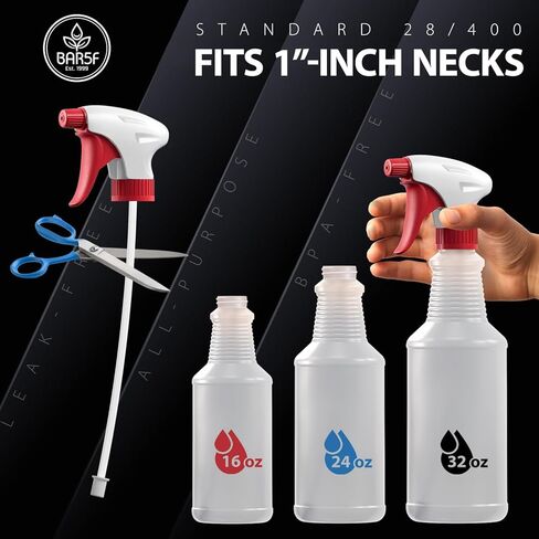 رشاشات بديلة Bar5F مكونة من قطعتين لزجاجات 16 أونصة أو 24 أونصة أو 32 أونصة، مقاومة للماء والمواد الكيميائية (عبوة من قطعتين، سلسلة SPV (أحمر)) in Kuwait