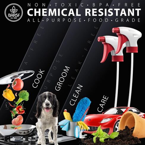 رشاشات بديلة Bar5F مكونة من قطعتين لزجاجات 16 أونصة أو 24 أونصة أو 32 أونصة، مقاومة للماء والمواد الكيميائية (عبوة من قطعتين، سلسلة SPV (أحمر)) in Kuwait