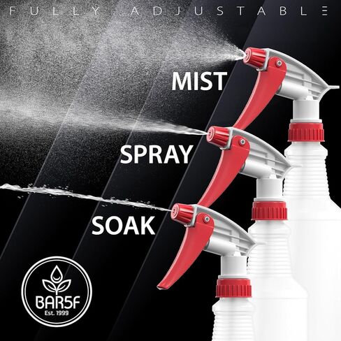 رشاشات بديلة Bar5F مكونة من قطعتين لزجاجات 16 أونصة أو 24 أونصة أو 32 أونصة، مقاومة للماء والمواد الكيميائية (عبوة من قطعتين، سلسلة T (أحمر)) in Kuwait