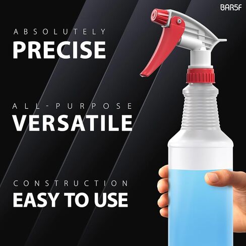 رشاشات بديلة Bar5F مكونة من قطعتين لزجاجات 16 أونصة أو 24 أونصة أو 32 أونصة، مقاومة للماء والمواد الكيميائية (عبوة من قطعتين، سلسلة T (أحمر)) in Kuwait