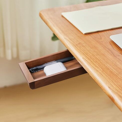 Under Desk Drawer Wood, Self-Adhesive Hidden Drawer Organizer Slide Out, Easy Installation Handmade Under Table Storage, Attachable Pencil Phone Holder For Office Home Classroom (Bamboo Extra Big) in Saudi Arabia