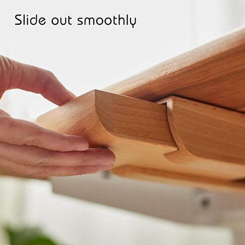 Under Desk Drawer Wood, Self-Adhesive Hidden Drawer Organizer Slide Out, Easy Installation Handmade Under Table Storage, Attachable Pencil Phone Holder For Office Home Classroom (Bamboo Extra Big) in Saudi Arabia