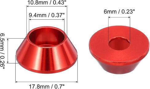 MECCANIXITY M2 Cone Cup Washers,Anodized Aluminum Gaskets Cup Head Washer Gasket for Screw RC/FPV/PC/Drone/Mechanical Accessories Model Parts, Pack of 50 (Black) in Saudi Arabia