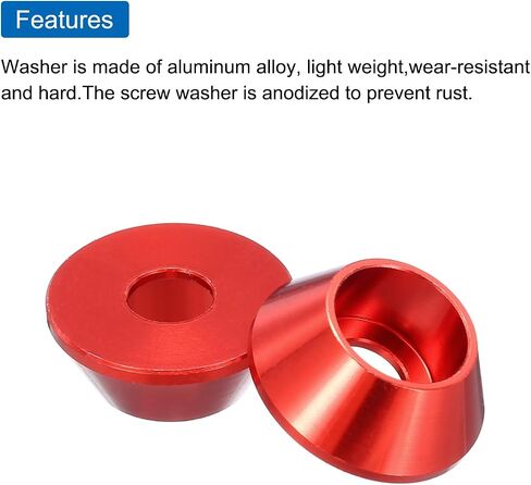 MECCANIXITY M2 Cone Cup Washers,Anodized Aluminum Gaskets Cup Head Washer Gasket for Screw RC/FPV/PC/Drone/Mechanical Accessories Model Parts, Pack of 50 (Black) in Saudi Arabia