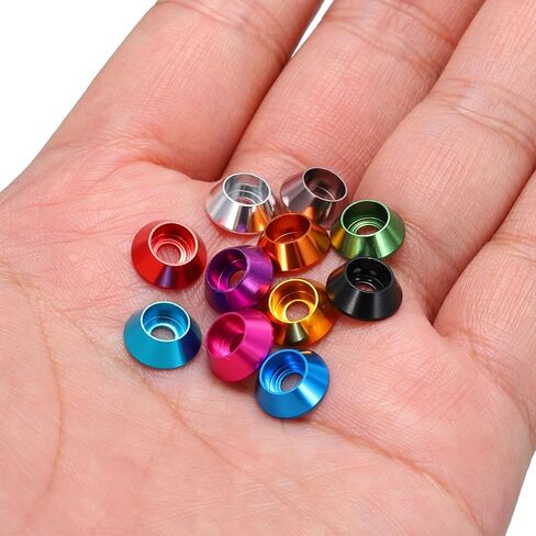 MECCANIXITY M2 Cone Cup Washers,Anodized Aluminum Gaskets Cup Head Washer Gasket for Screw RC/FPV/PC/Drone/Mechanical Accessories Model Parts, Pack of 50 (Black) in Saudi Arabia