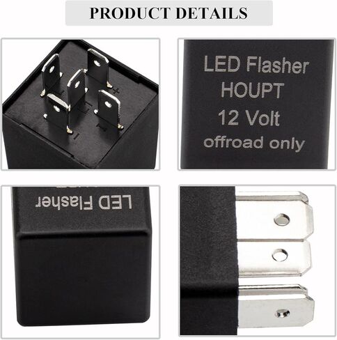 HOPUT 5 Pin LED Flasher Relay EP27 FL27، إصلاح مصابيح إشارة الانعطاف LED وميض وميض مفرط وتحذير من حرق اللمبة، حزمة من 1 in Kuwait