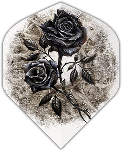 US Darts 3 Sets (9 Flights) Alchemy Dies IRAE (Black Rose) Standard Dart Flights - Ex-Tough (100 Micron) in Saudi Arabia
