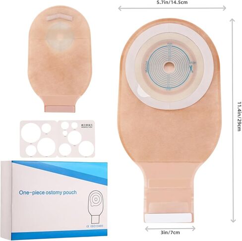 MQYMO 20 PCS Colostomy Bags, Ostomy Bag, One Piece Pouching Ostomy Supplies, Drainable Ostomy Pouch for Ileostomy Stoma Care, 15mm-60mm Cut-to-Fit, Ostomy Supplies for Man and Women in Saudi Arabia