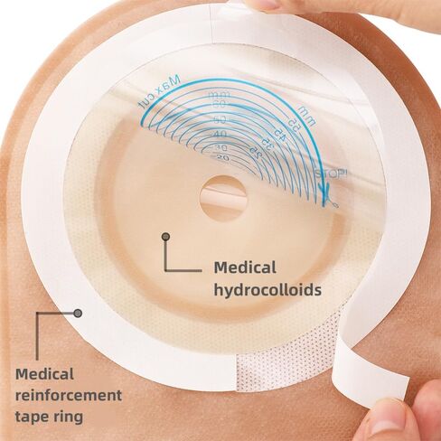 MQYMO 20 PCS Colostomy Bags, Ostomy Bag, One Piece Pouching Ostomy Supplies, Drainable Ostomy Pouch for Ileostomy Stoma Care, 15mm-60mm Cut-to-Fit, Ostomy Supplies for Man and Women in Saudi Arabia
