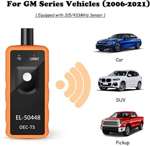 أداة إعادة ضبط TPMS obdkcan EL-50448 أداة إعادة ضبط TPMS مستشعر مراقبة ضغط الإطارات التلقائي EL-50448 أداة تنشيط TPMS OEC-T5 برتقالية متوافقة مع مركبات جنرال موتورز 2006-2021 in Kuwait