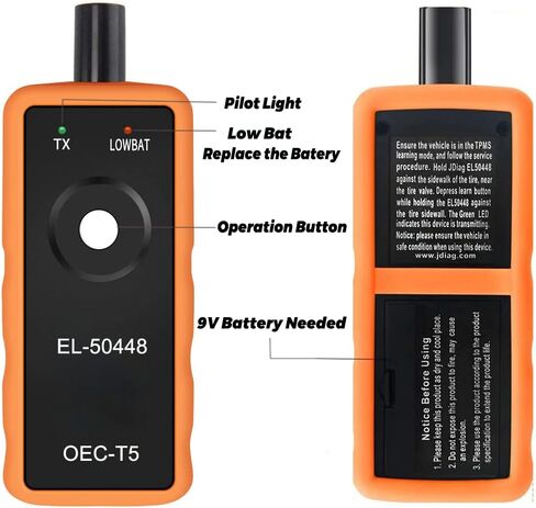 أداة إعادة ضبط TPMS obdkcan EL-50448 أداة إعادة ضبط TPMS مستشعر مراقبة ضغط الإطارات التلقائي EL-50448 أداة تنشيط TPMS OEC-T5 برتقالية متوافقة مع مركبات جنرال موتورز 2006-2021 in Kuwait