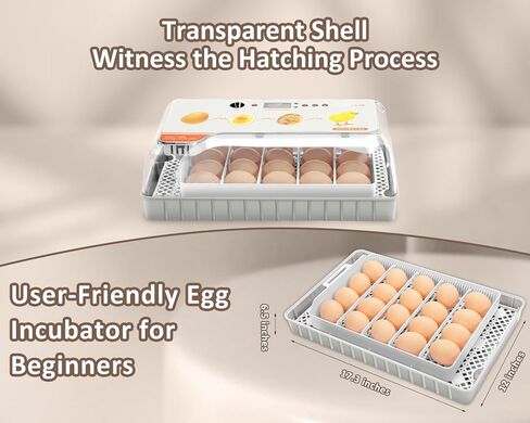 Altrapow 20 Incubator for Hatching Egg with Automatic Egg Turning, LED Egg Candler and Automatic Temperature Control, Incubators for Hatching Eggs with ℉ Display for Chicken, Duck, Quail and Goose in Kuwait