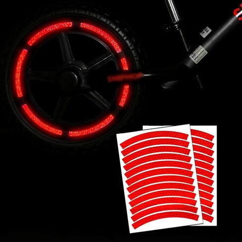 24pcs 9cm 2.7" Reflective Wheel Rim Stripe Decal Sticker for 12" Motorcycle Wheels Car Cycling Bike Bicycle Night Reflective Safety Decoration Stripe Kids Reflective Rim Stickers (Blue) in Saudi Arabia