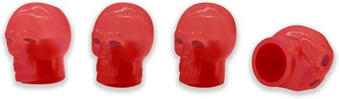 4 قطع أغطية جذعية لصمام إطارات السيارة، أغطية جذعية لصمام إطارات السيارة Noctilucent Skull، أغطية جذعية لصمام إطارات الجمجمة الفلورسنت، أغطية صمامات الإطارات المتوهجة في الظلام لمعظم السيارات والدراجات النارية والشاحنات (أحمر) in Saudi Arabia