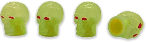 4 قطع أغطية جذعية لصمام إطارات السيارة، أغطية جذعية لصمام إطارات السيارة Noctilucent Skull، أغطية جذعية لصمام إطارات الجمجمة الفلورسنت، أغطية صمامات الإطارات المتوهجة في الظلام لمعظم السيارات والدراجات النارية والشاحنات (أحمر) in Saudi Arabia