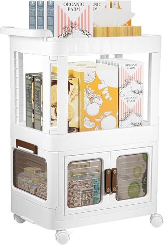 FOOK FISH 3 طبقات عربة تخزين دوارة منظم وحدة رفوف متنقلة عربة أدوات دوارة عربة أدوات مع عجلات للمطبخ والحمام والمكتب وغرفة المعيشة in Kuwait