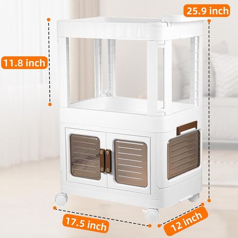 FOOK FISH 3 طبقات عربة تخزين دوارة منظم وحدة رفوف متنقلة عربة أدوات دوارة عربة أدوات مع عجلات للمطبخ والحمام والمكتب وغرفة المعيشة in Kuwait