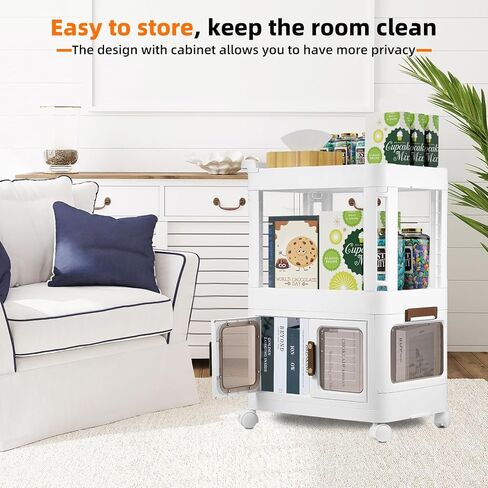 FOOK FISH 3 طبقات عربة تخزين دوارة منظم وحدة رفوف متنقلة عربة أدوات دوارة عربة أدوات مع عجلات للمطبخ والحمام والمكتب وغرفة المعيشة in Kuwait