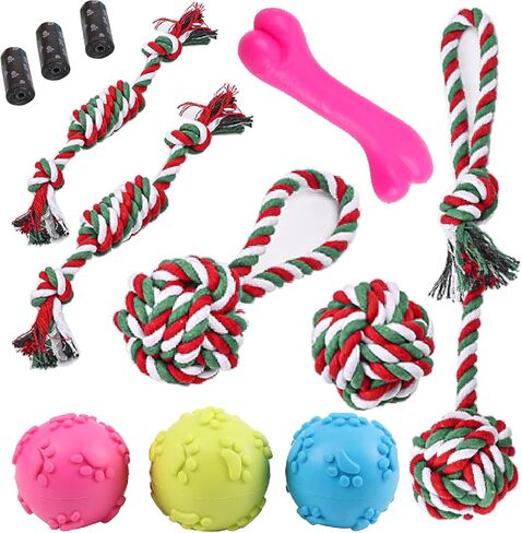 Dog Chew Toys,Dog Toys 5 Pack for Fun and Teeth Cleaning Dog Toys Pack for Medium to Small Dogs in Kuwait