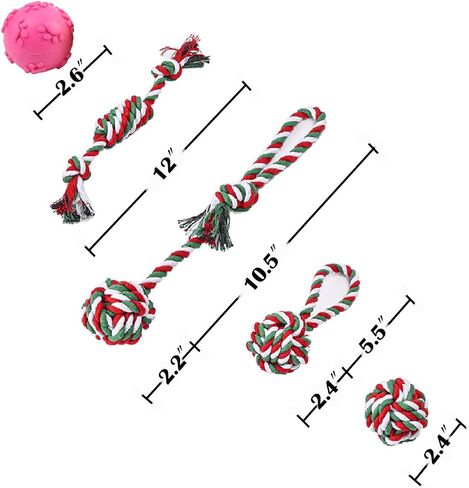 Dog Chew Toys,Dog Toys 5 Pack for Fun and Teeth Cleaning Dog Toys Pack for Medium to Small Dogs in Kuwait