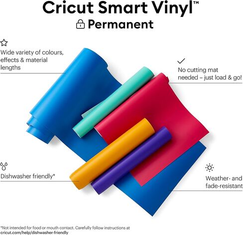 Cricut Smart Vinyl Permanent | Ocean | 3.6 m (12 ft) | Self Adhesive Vinyl Roll | for use Explore 3 Maker 3 in Saudi Arabia