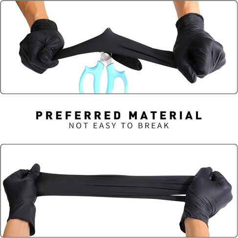 LW Concept - Black Nitrile Examination Gloves - Latex & Powder-Free, Disposable, Strong, Healthcare, Food Handling (Medium) in Saudi Arabia