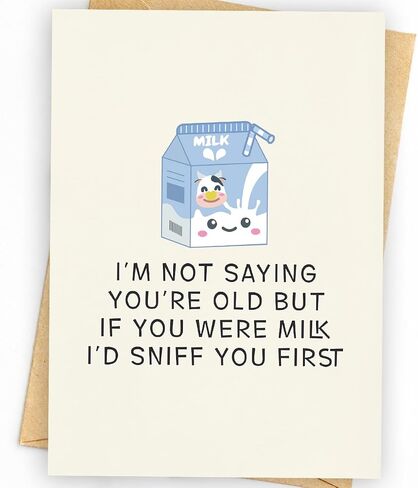 WowBefun Birthday Card for Men, Birthday Gift Men, Birthday Card Husband, Husband Birthday, Birthday Card Him, Birthday Card Dad, Birthday Card Grandpa, Birthday Card Friend, Funny (Beige) in Kuwait