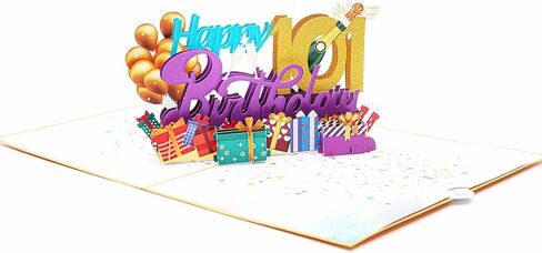 بطاقة تهنئة منبثقة ثلاثية الأبعاد لعيد الميلاد السعيد الـ 101 من Liif - بطاقة عيد ميلاد 101 للنساء، والرجال، وهي، وهو، مضحك، بالون، شامبانيا، صديق، تهانينا in Kuwait