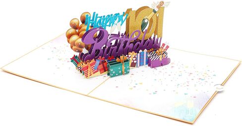 بطاقة تهنئة منبثقة ثلاثية الأبعاد لعيد الميلاد السعيد الـ 101 من Liif - بطاقة عيد ميلاد 101 للنساء، والرجال، وهي، وهو، مضحك، بالون، شامبانيا، صديق، تهانينا in Kuwait