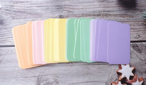 Sowaka 100 Pcs Mini Cards Blank Colorful Round Corner Cardboard Flash Word Message Index Tags Cards for Business Note Language Learning Art Craft Office Supplies (Black) in Kuwait