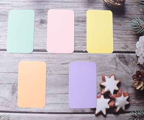 Sowaka 100 Pcs Mini Cards Blank Colorful Round Corner Cardboard Flash Word Message Index Tags Cards for Business Note Language Learning Art Craft Office Supplies (Black) in Kuwait