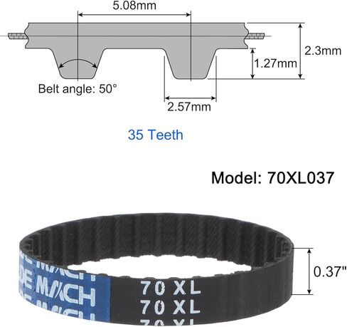 uxcell 176XL 037 Timing Belt 88 Teeth Rubber Geared Cogged Belt, 0.37" Width, 0.20" Pitch Industrial Drive Belt in Kuwait