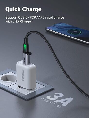 UGREEN USB C Female to USB Male Adapter Type C to USB A Charger Cable Converter Compatible with Apple Watch iPhone 15 14 13 AirPods 3 MacBook Samsung Galaxy Note Google Pixel etc in Kuwait