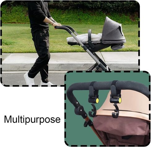 مشابك خطافية لعربة الأطفال، مشبك عربة الأطفال قابل للدوران، ملحقات عربة الأطفال المريحة، خطافات حقيبة الأم لتعليق أكياس الحفاضات، والمحفظة، ومنظم عربة الأطفال in Kuwait