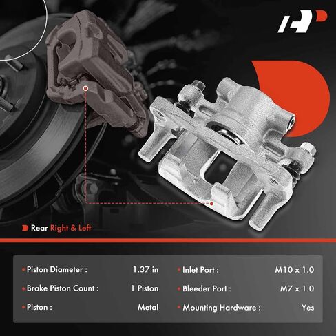 A-Premium Rear Disc Brake Caliper Assembly with Bracket Compatible with Select Chrysler, Dodge, Jeep and Mitsubishi Models - 200 2011-2014, Cirrus, Sebring, Avenger, Caliber, Compass, Patriot, Lancer in Saudi Arabia