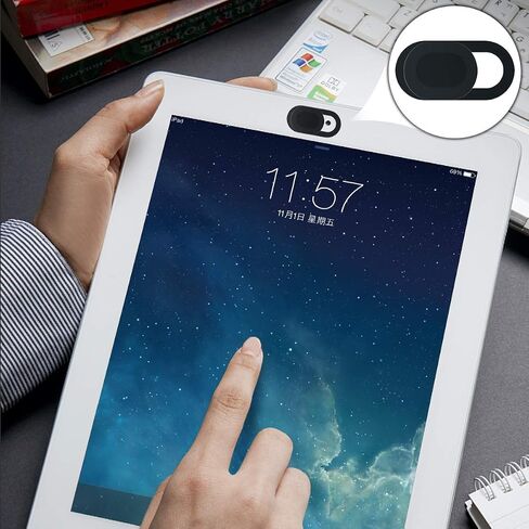 Webcam Cover, Laptop Webcam Cover Slide 8 Pcs, Laptop Camera Cover Slider, Phone Webcam Covers Slide for iPad, iPhone, Laptop, Desktop, PC, Tablet, Sliding Cover(Black) in Saudi Arabia