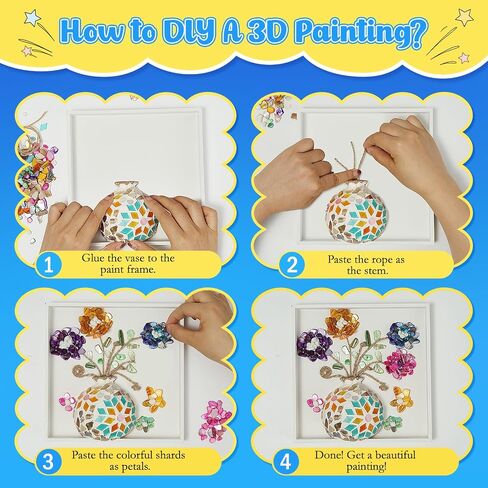 مجموعة طلاء الفسيفساء المزهرية DIY من Kssiaz، مجموعة فنون وحرف الفسيفساء DIY مع ملحقات فسيفساء زهرة المزهرية، مجموعة فنية لطلاء الملصقات المصنوعة يدويًا لتزيين غرفة الأطفال في عيد الميلاد in Saudi Arabia