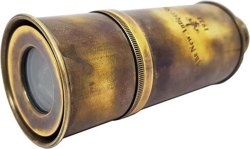 Brass Nautical - 12x Pirate's Functional Telescope | Made of Brass | Glass Optics | Captain's Spyglass| Camouflage Finish | 17in Long | 1Pc in Leather Case | Handheld Style Spyglass in Saudi Arabia