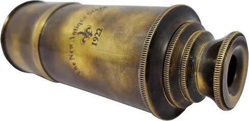 Brass Nautical - 12x Pirate's Functional Telescope | Made of Brass | Glass Optics | Captain's Spyglass| Camouflage Finish | 17in Long | 1Pc in Leather Case | Handheld Style Spyglass in Saudi Arabia