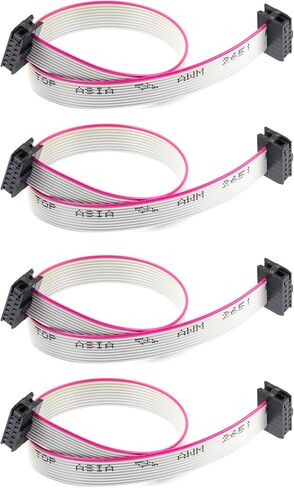 IDC Flat Ribbon Cable 10 Pin 2x5 2.0mm / 0.08" Pitch with Header Gray Color About 7.8" Long (Pack of 4pcs) in Saudi Arabia