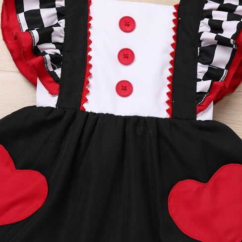 Baby Girl Princess Dress Cake Smash Birthday Tutu Dress Flutter Sleeve Red Heart Ruffle Tulle Bowknot Sundress Photo Shoot in Saudi Arabia